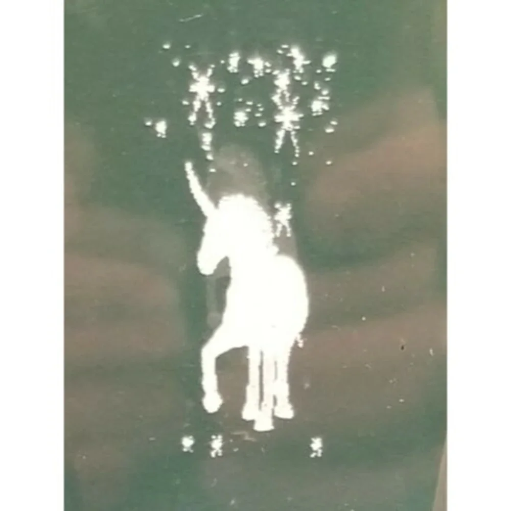 Unicorn & Stars 3D Glass Paperweight Laser Etched 3.25